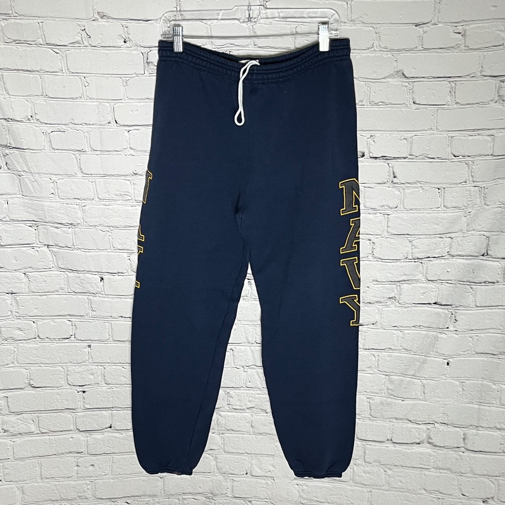 Soffe Navy Blue Track Pants with Yellow Lettering